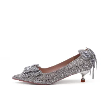 Dawei's House Slim Heel High Heels Women's Champagne