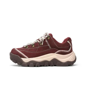 OUBT Ancora Red Anti Slip And Wear Resistant Breathable Low Top Chunky Sneakers Unisex Burgundy