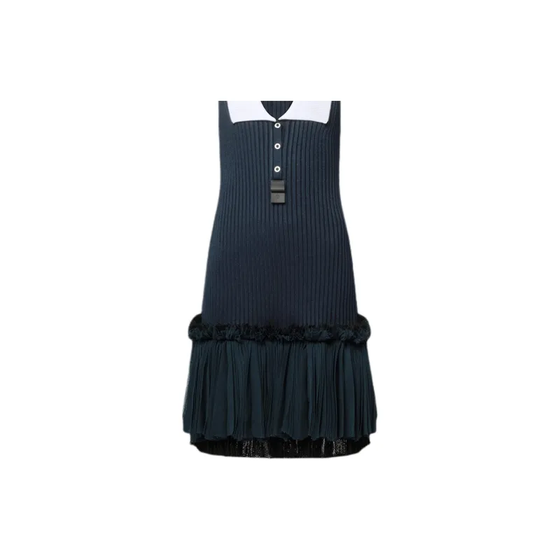 LOUIS VUITTON Sleeveless Dress Women's Dark Blue-1