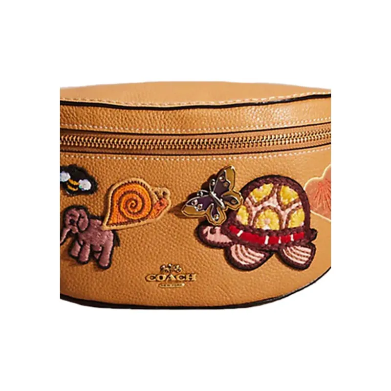 COACH Bethany Leather Crossbody Bag Fanny Pack Sling Bag Small Size Women's Toffee Brown-3