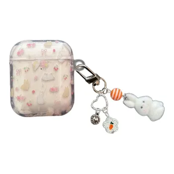 YADIQI Compatible With IPhone/iPad/AirPods 4th/3rd/2nd/1st/Pro/Pro2 TPU Girlish Floral Rabbit Headphone Cases