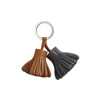 HERMES Milo Lambskin Keychain Bag Accessory Women's Gold & Slate Gray