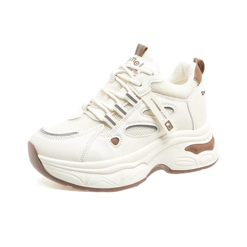 Budding Bear Anti-Slip Wear-Resistant Breathable Height Increasing Low-Top Chunky Sneakers Women's Box-15