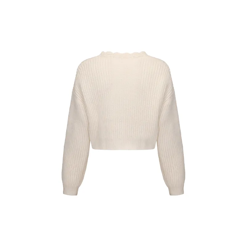 CHIWAWAMEME Knitted Fabric Cardigan Women's-1