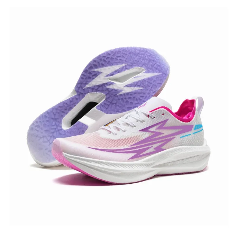 Dynamic Power Running Shoes Unisex Low Top Pink Purple Mismatched-4