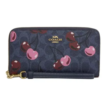 COACH Signature Canvas Wallet Small Size Women's Blue