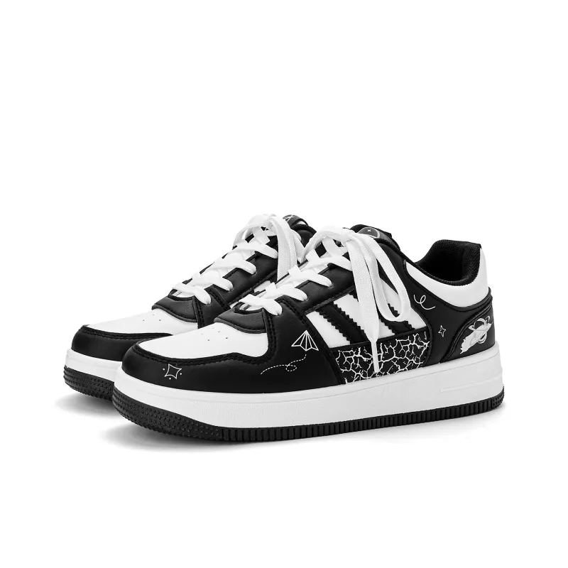 Pepe The Frog Skateboard Shoes Unisex Low Top Classic Black White/Pink/Raw White-8