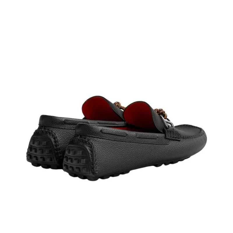 HERMES Alessandro Loafers Men's Black-3