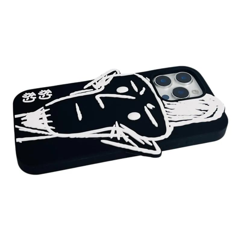 Wei Xin Silicone Material Graffiti Shen Gong Bao Phone Cases Compatible With IPhone 16/15 Pro Max/Apple 13/14 Pro/Max-7