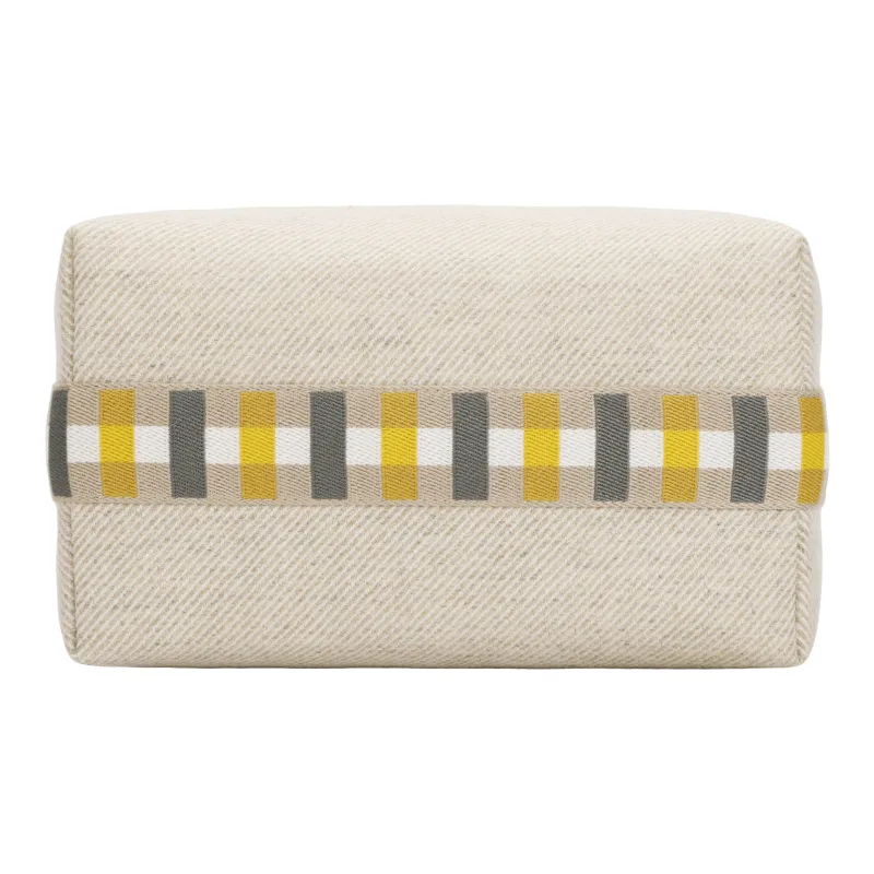 HERMES Bride a Brac Canvas Canvas Bag Toiletry Bag Unisex 01 Blanc Pure White-4