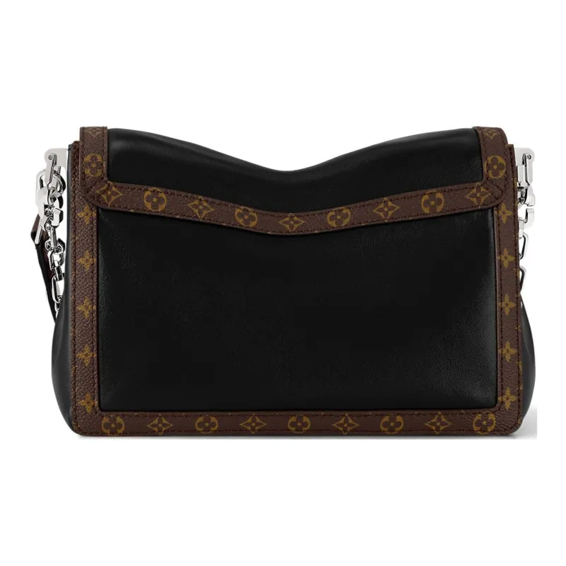 LOUIS VUITTON Dauphine Sheepskin Shoulder Bag Medium Size Women's Black-2