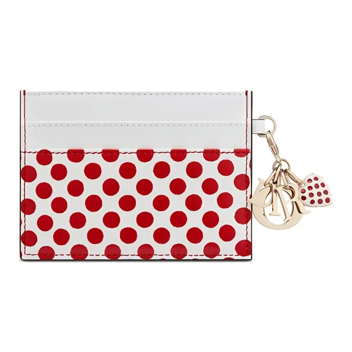 DIOR Lady Dior Cow Leather Card Holder Card Holder Women's Red White-1