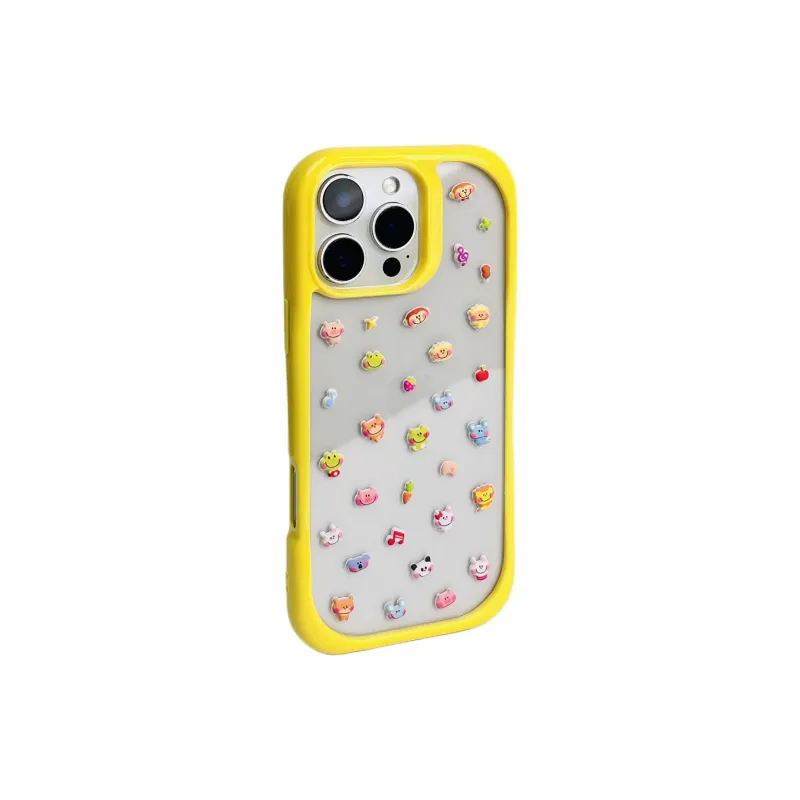 Wei Xin TPU Material Penguin Kitten DIY Sticker Phone Cases Compatible With IPhone 16/15 Pro Max/Apple 13/14 Pro/Max-17