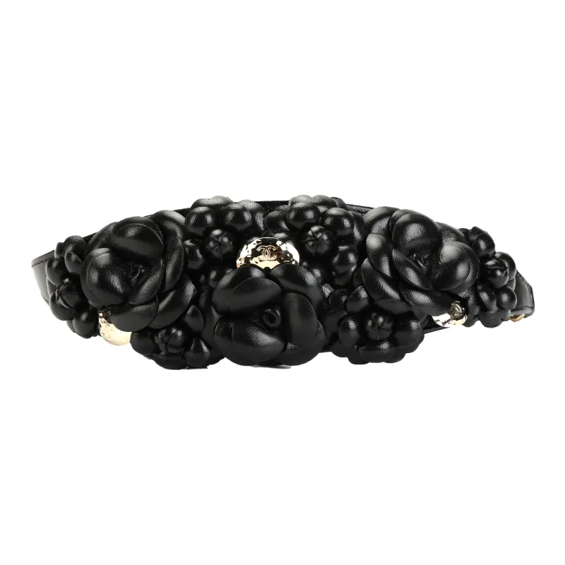 CHANEL Sheepskin Fanny Pack Women's Black-4