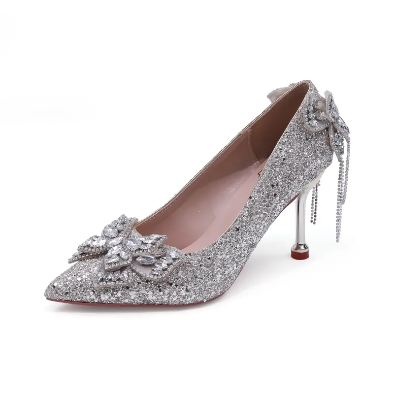 Dawei's House Slim Heel High Heels Women's Champagne-7