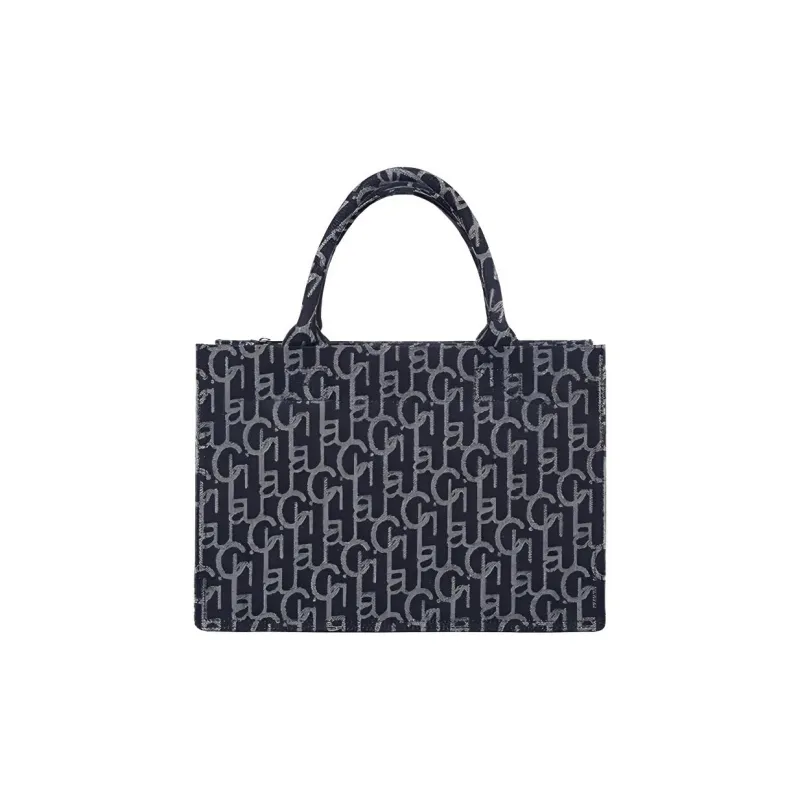 Laurence & Chico Denim Tote Bag Shopping Bag Shoulder Bag Handbag Medium Size Women's Dark Blue-2