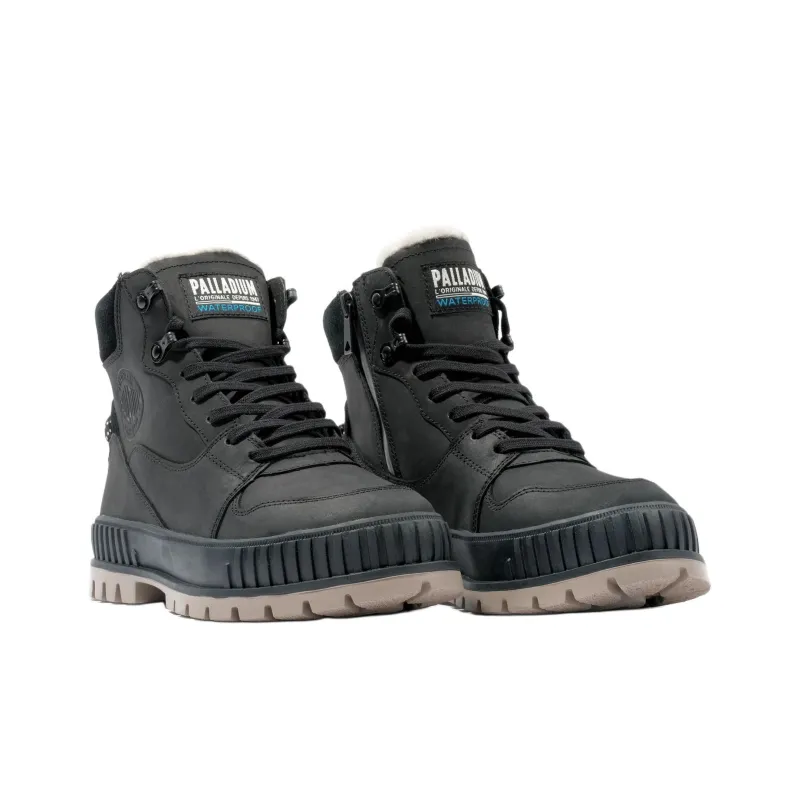 Palladium Abrasion Resistant Slip Resistant Short Outdoor Boots Unisex Black-2