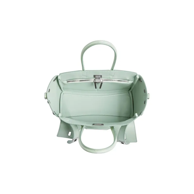 Balenciaga Bel Air Calfskin Tote Bag, Single Shoulder Handbag Mini Women's Mineral Green-4