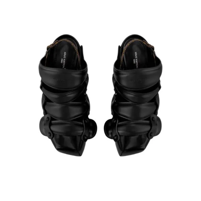 LOUIS VUITTON Legacy Slim Heel High Heels 9cm Women's Black-3