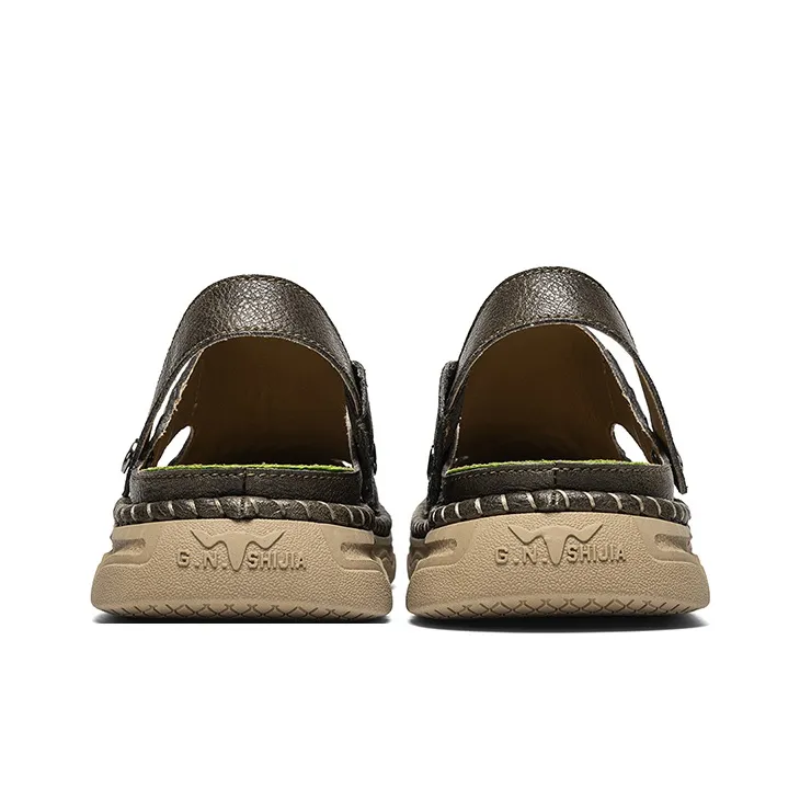 G.N.SHIJIA Black Gold Ox Collection Beach Sandals Men's-10
