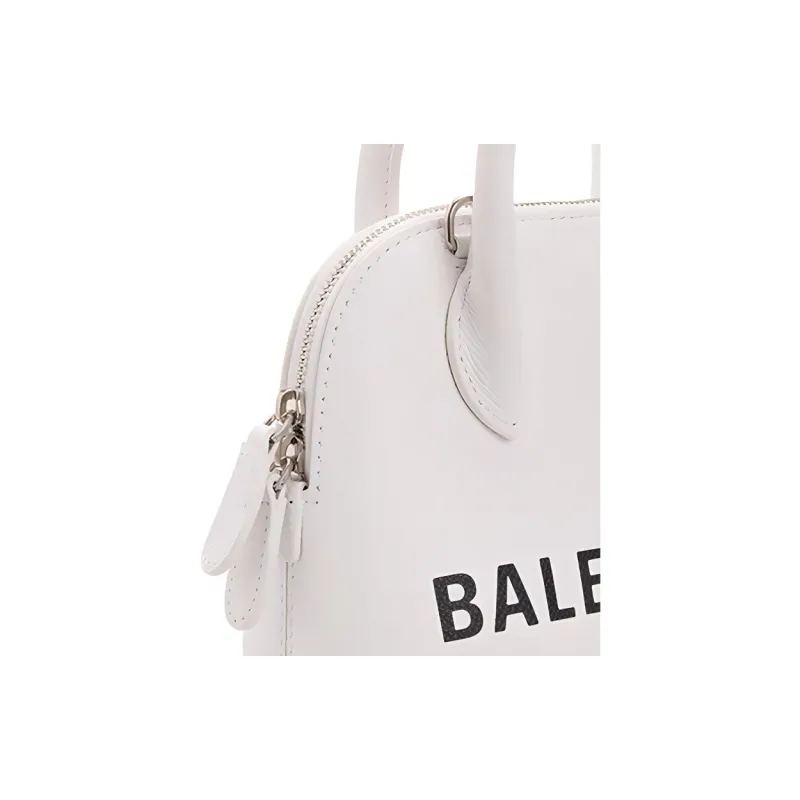 Balenciaga Ville Calfskin Dome Bag Shoulder Bag Handbag Women's White-3