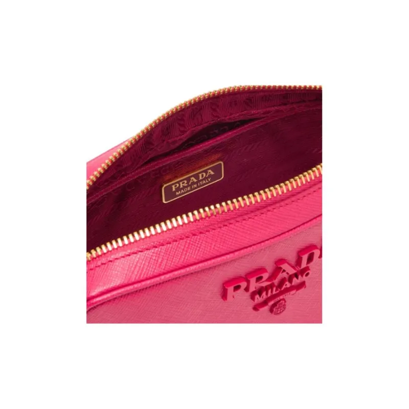 PRADA Cow Leather Small Square Bag Crossbody Bag Shoulder Bag Women's Pink-4
