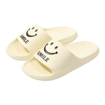 Foot Recreation Smiley Face, Men's & Women's Four Season Indoor Home Platform Slip Resistant Cute Slippers