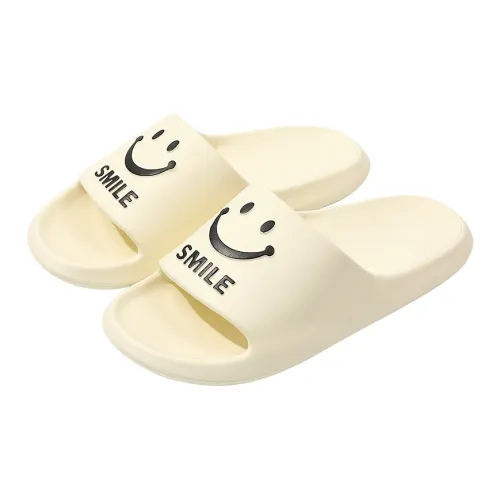 Foot Recreation Smiley Face, Men's & Women's Four Season Indoor Home Platform Slip Resistant Cute Slippers