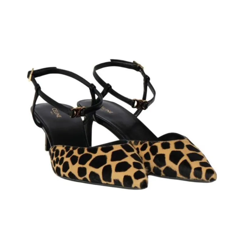 CELINE Slim Heel High Heels Women's Brown-2