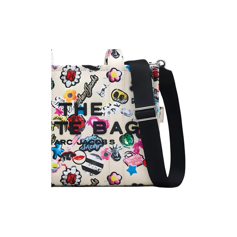 MARC JACOBS Cotton Tote Bag, Shopping Bag, Shoulder Bag, Crossbody Bag, Handbag Trumpets Women's Multicolor-4