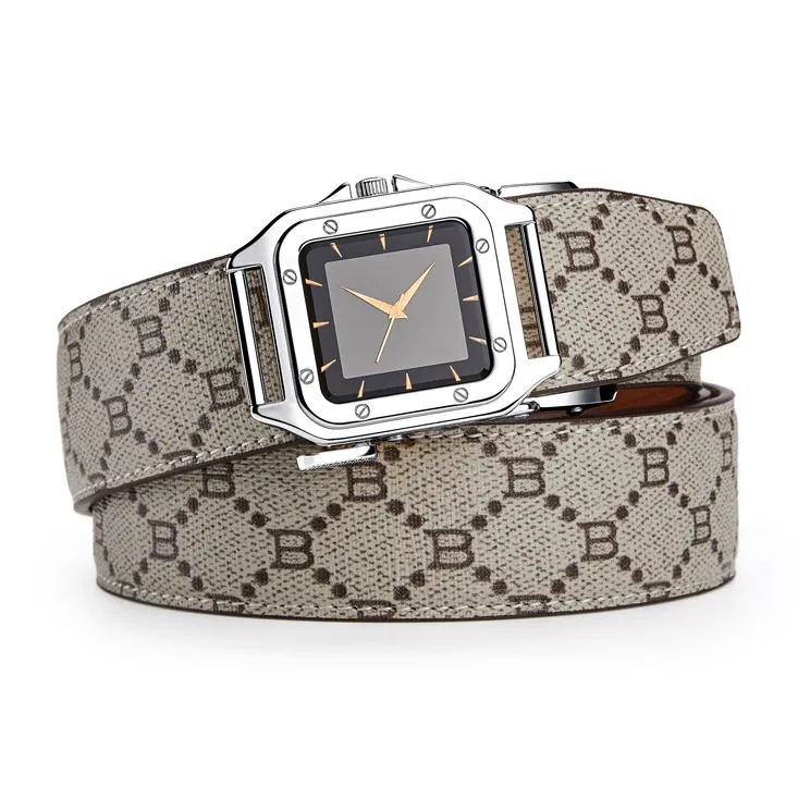 GUSKI Cow Leather Belt Husband-Like Style Monogram Belt. Men's Gunmetal Gold Silver Width: 3.5cm-11