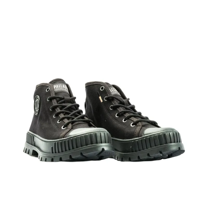 Palladium Anti Slip Wear Resistant High Top Canvas Shoes Unisex Black-3