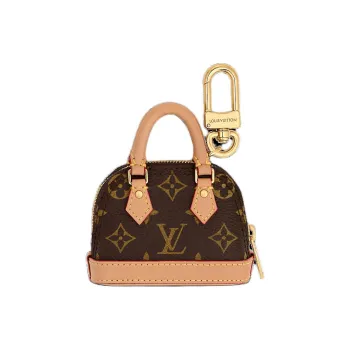 LOUIS VUITTON Alma Coated Canvas With Cow Leather Accessory Bag Charm Bag Merch Women's Brown