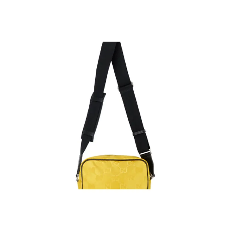 GUCCI Off The Grid Nylon With Leather Shoulder Bag Crossbody Bag Unisex Yellow & Black-4