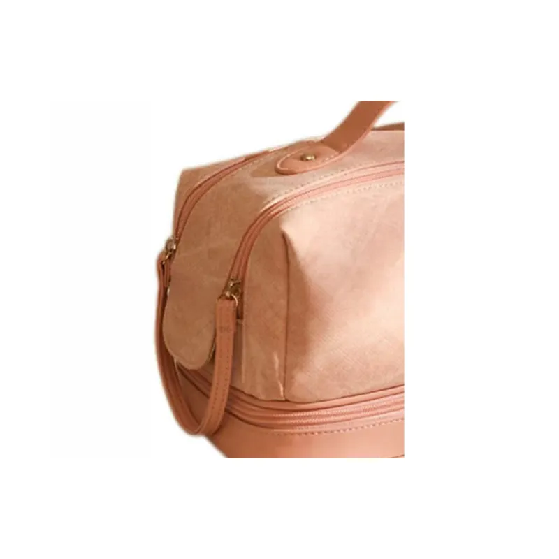 Boniu PU Makeup Bag Women's Pink/Yellow/Blue-1