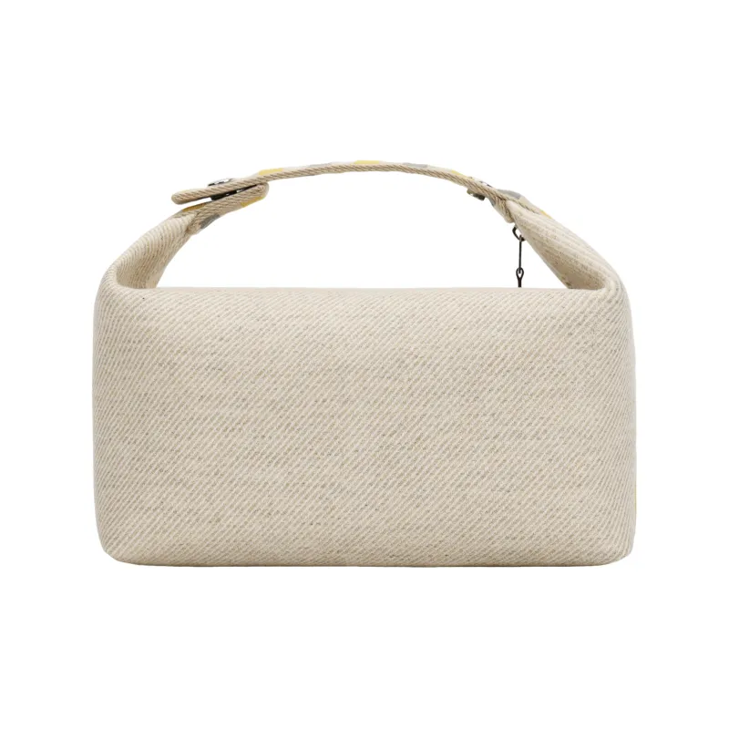 HERMES Bride a Brac Canvas Canvas Bag Toiletry Bag Unisex 01 Blanc Pure White-3