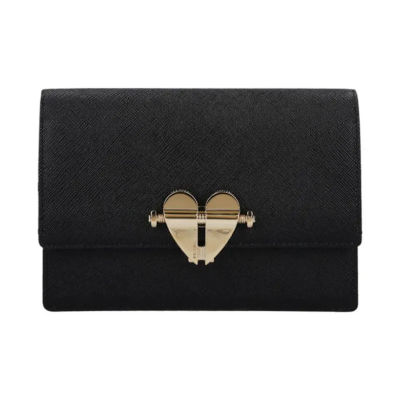 PRADA Leather Clutches Crossbody Bag Shoulder Bag Women's Black-0