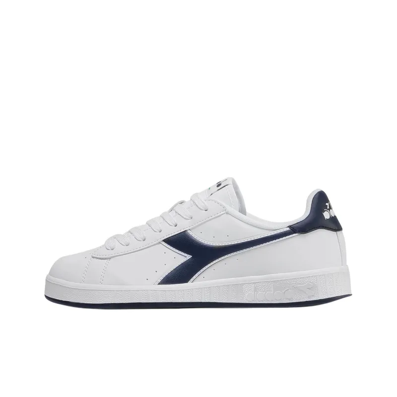 Diadora Game P Anti-Slip Wear-Resistant Low-Top Skateboard Shoes Men's White Blue-0
