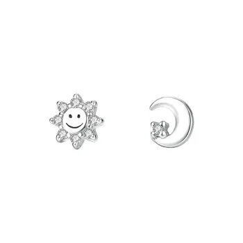 MIDNIGHT MOMENT S999 Silver Stud Earrings Women's