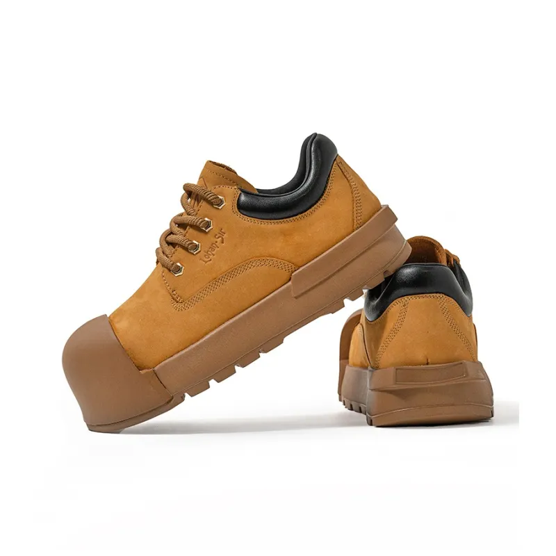 LOHAN·SIR Breathable Height Increasing Low-Top Casual Shoes Women's Earth Brown Yellow-3