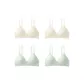 4 Pack White 2+Mint Green 2