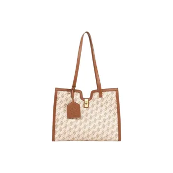 Folli Follie PVC Patch PU Tote Bag Shopping Bag Shoulder Bags Medium Size Women's Latte/Milk Coffee