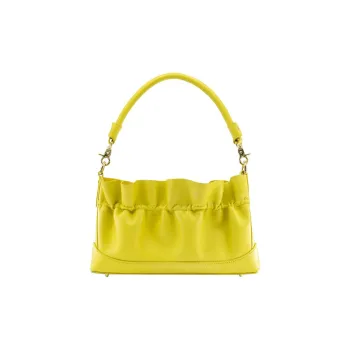 Unitude Cow Leather Portable Wave Pleated Soft Women's Bag Crossbody Bag Shoulder Bag Women's Seaweed Green
