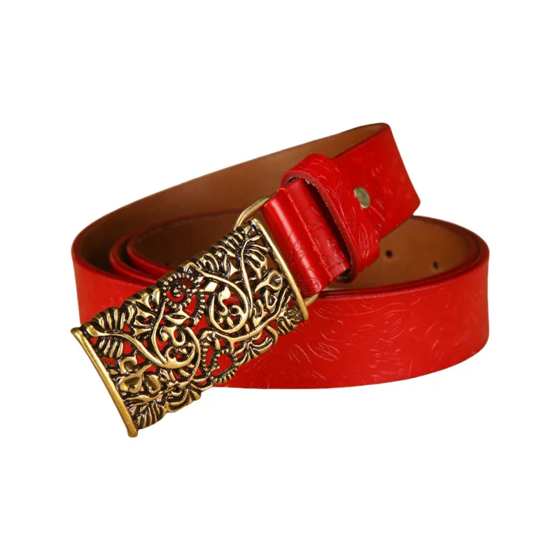 Yalu Cow Split Leather Belts Women's 3.2CM-8