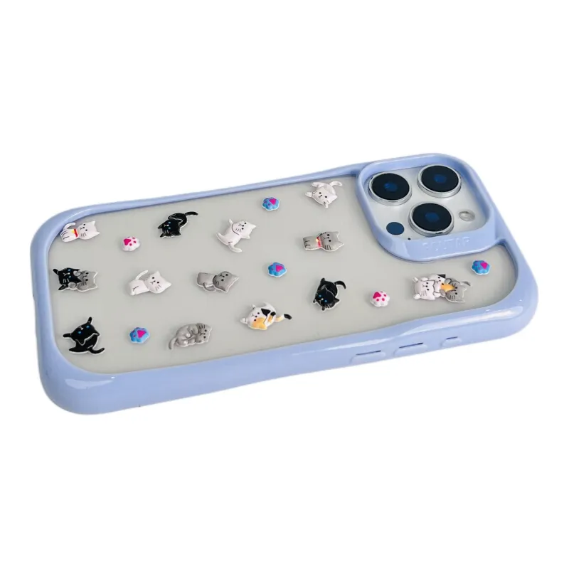 Wei Xin TPU Material Penguin Kitten DIY Sticker Phone Cases Compatible With IPhone 16/15 Pro Max/Apple 13/14 Pro/Max-7
