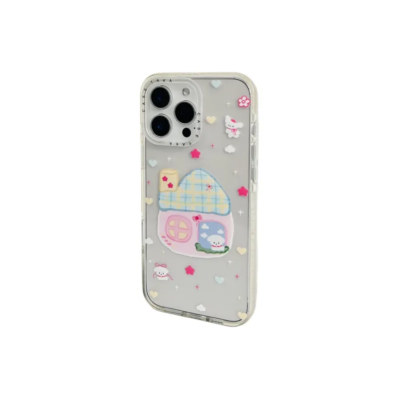 Sopi Acrylic Material Pink Puppy House Phone Cases Compatible With IPhone 16/15 Pro Max/Apple 13/14 Pro/Max-2