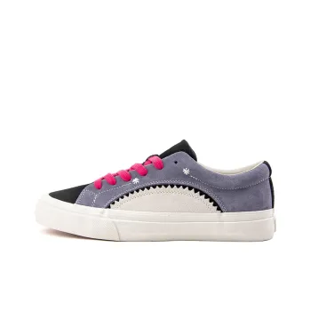 WANSWER Slip Resistant Cushioning Abrasion Resistant Low Top Skateboard Shoes Unisex Black Purple Red