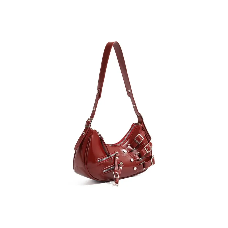 SEPTWOLVES PU Shoulder Bag Regular Women's Black/Burgundy/Blue/Silver-4
