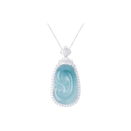 Clear Snow Ice Glutinous Jadeite Necklaces Unisex