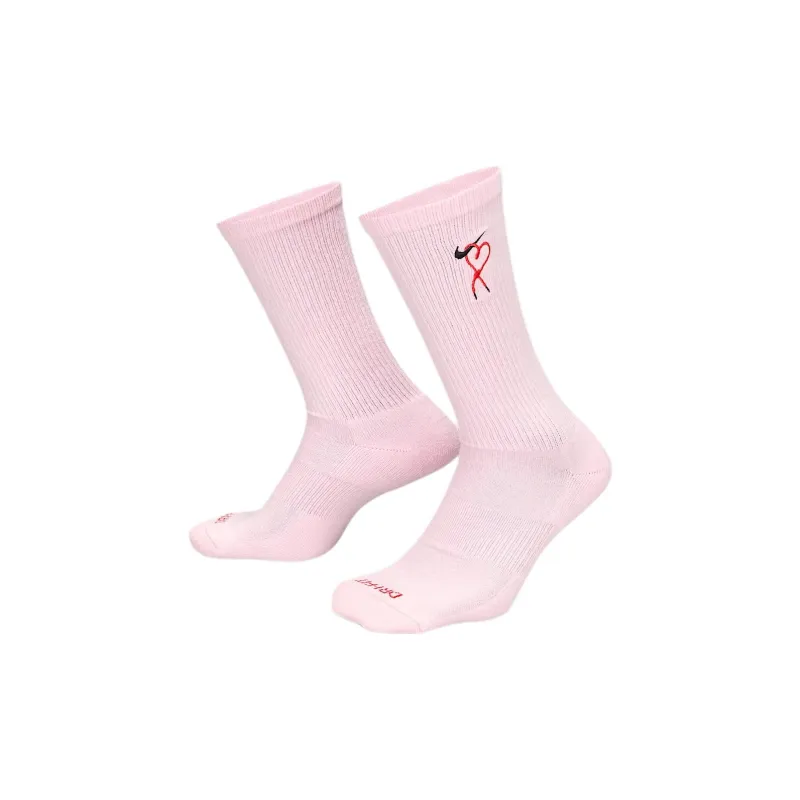 Nike Mid Calf Socks Unisex 1 Pack Foam Pink/University Red/Black-1